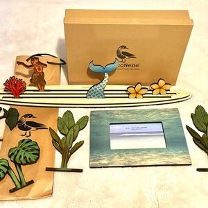 CocoNene Hawaii Maui Picture Frame and Longboard Letters 🌺 Aloha Bundle 🌈🌊 NIB